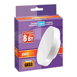 Лампа светодиодная PLED-GX53 8Вт таблетка матовая 5000К холод. бел. GX53 640лм 230В JazzWay 2855404