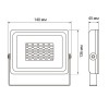 Прожектор светодиодный PFL-SC 30Вт 6500К IP65 190-260В ДО закален. матов. стекло JazzWay 5001404