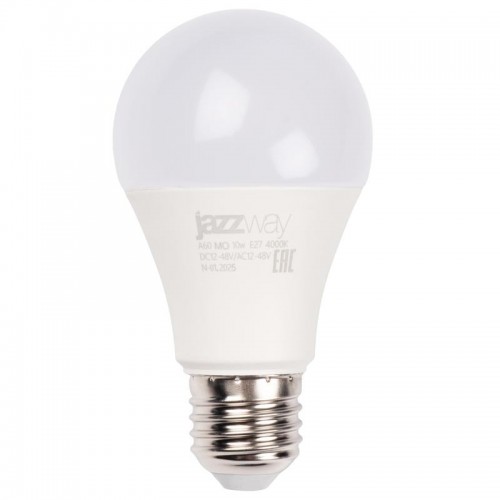 Лампа светодиодная низковольтная PLED-A60 MO 10Вт 4000К нейтр. бел. E27 12-48В AC/DC Pro JazzWay 5019782