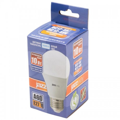 Лампа светодиодная низковольтная PLED-A60 MO 10Вт 4000К нейтр. бел. E27 12-48В AC/DC Pro JazzWay 5019782