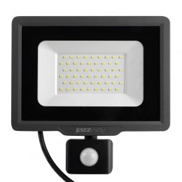 Прожектор светодиодный PFL-C3 SENSOR 50Вт 6500К IP65 ДО закален. прозр. стекло датчик движения инфракрасный Pro JazzWay 5026940A