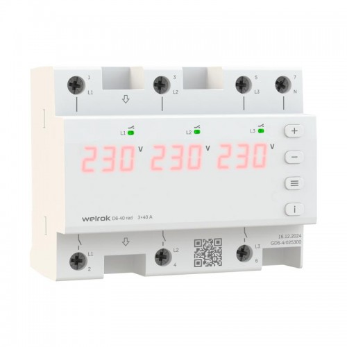 Реле напряжения D6-40 red Welrok 4660251140397