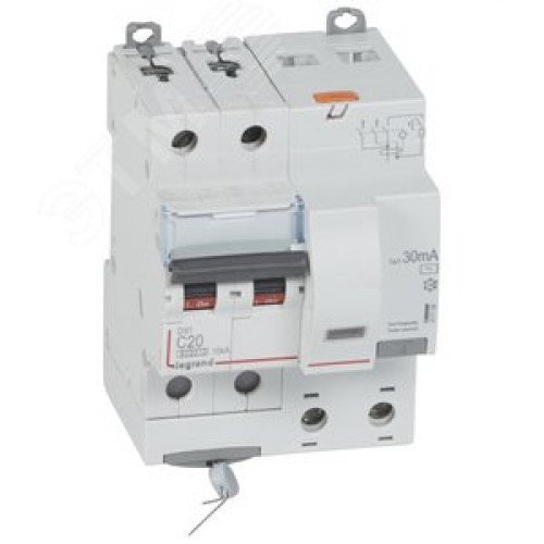Выключатель автоматический дифференциального тока АВДТ DX3 2П C20А 30MА-АC 4м