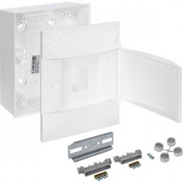 Practibox S Пластиковый щиток Навесной (ЩРн-П) 1X4 Белая дверь