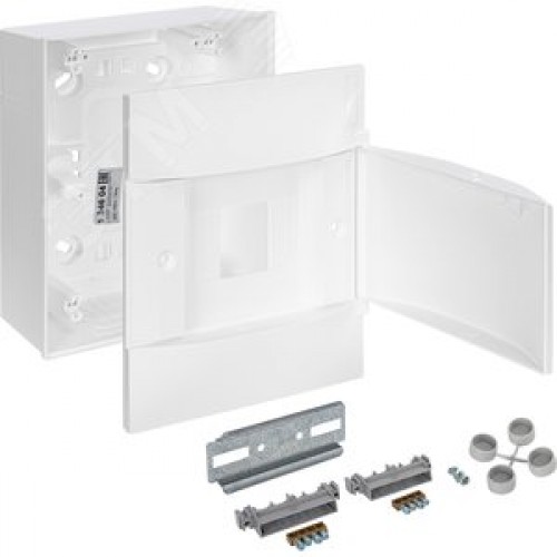 Practibox S Пластиковый щиток Навесной (ЩРн-П) 1X4 Белая дверь