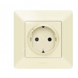 Valena Life with NETATMO  Умная розетка 2К+З 16А 230В. Цвет Слоновая кость