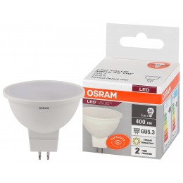 Лампа светодиодная LED 5 Вт GU5.3 3000К 400Лм спот 220 В (замена 35Вт) OSRAM