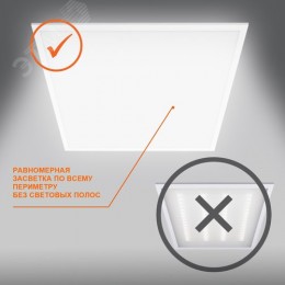 Панель светодиодная 595х595 светильник ДВО 36Вт 6500К 3600Лм Белый ECOCLASS PANEL панель