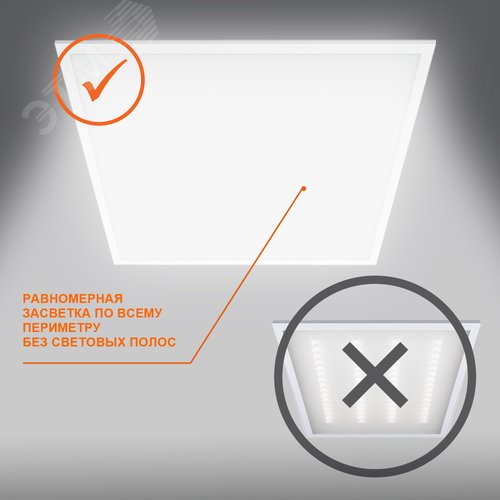 Панель светодиодная 595х595 светильник ДВО 36Вт 6500К 3600Лм Белый ECOCLASS PANEL панель