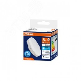 Лампа светодиодная 8Вт 800Лм 6500К GX53 170-250В OSRAM LONG LIFE