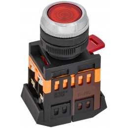 Кнопка ABLFS-22 красный d22мм неон/240В NO+NC GENERICA