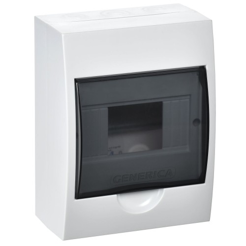 Корпус пластиковый ЩРН-П-6 черная прозрачная дверь IP41 GENERICA