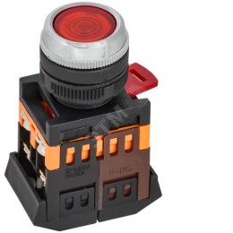 Кнопка ABLFS-22 красный d22мм неон/240В NO+NC GENERICA