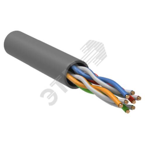 Витая пара U/UTP кат 5 CCA 4 пары PVC 305м серый GENERICA