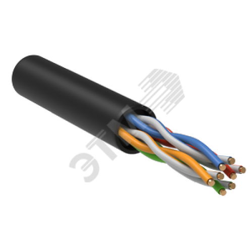 Витая пара U/UTP кат 5E 4 пары LDPE 305м черный GENERICA