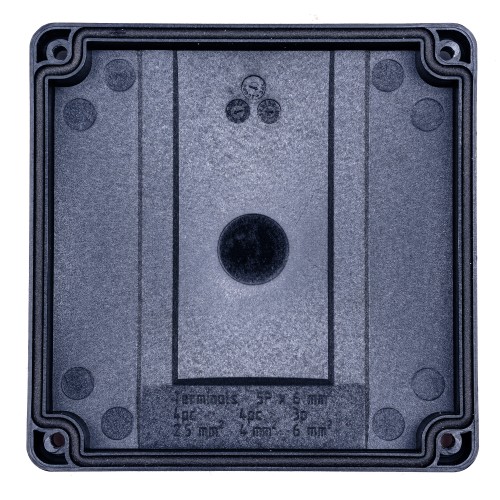 Коробка распределительная 110*110*67 мм IP 66, черная, в комплекте с клеммным рядом 5х6 кв.мм, 41А
