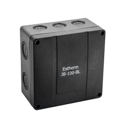 Коробка распределительная Extherm JB-100-BL       140*140*76 мм IP 66, черная, в комплекте с        клеммным рядом 10х10 кв.мм., 76А
