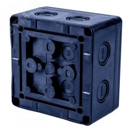 Коробка распределительная 110*110*67 мм IP 65, черная, в комплекте с клеммным рядом 5х6 кв.мм, 41А