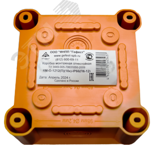 Коробка монтажная огнестойкая КМ-О-1212(П)(18к)-IP66(П6-12)