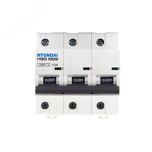 Автоматический выключатель HGD100S 3PMCS0000C 00125  3 полюса, 125А, ток к.з. 10kA, хар-ка C (STANDARD)
