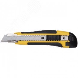 Нож технический 18 мм усиленный прорезиненный, 2-х сторонняя автофиксация Профи