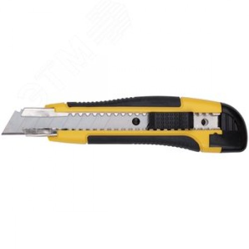 Нож технический 18 мм усиленный прорезиненный, 2-х сторонняя автофиксация Профи