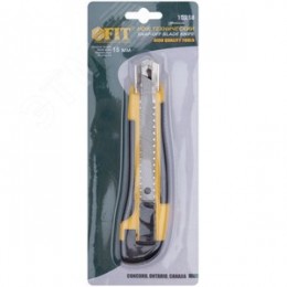 Нож технический 18 мм усиленный прорезиненный, 2-х сторонняя автофиксация Профи