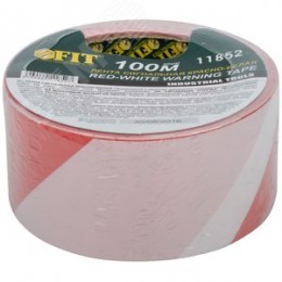 Лента сигнальная (красно-белая) 50 мм х 100 м