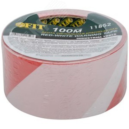 Лента сигнальная (красно-белая) 50 мм х 100 м