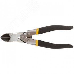 Бокорезы 190 мм ''Рычажный тип'', CrV сталь, увеличенное усилие на сведение губок, ПВХ антискользящие ручки