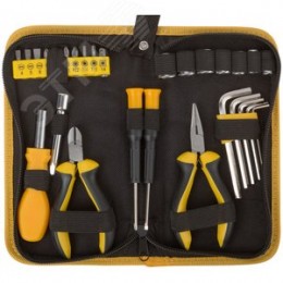 Набор инструмента 29 шт(отвертки, биты, ключи HEX, пассатижи), матерчатый чехол