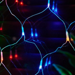 Сетка светодиодная с контроллером 240 светодиодов 2.5х2 м разноцветная IP20 прозрачный провод ULD-N2520-240/DTA MULTI IP20