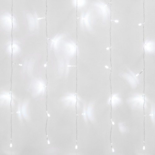 Гирлянда Занавес светодиодный 2х3 м 240 led белый с контроллером прозрачный провод IP20 ULD-C2030-240/DTA WHITE IP20