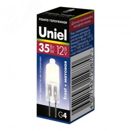 Лампа галогенная матовая капсульная 12 В 35 Вт цоколь G4 Картонная коробка JC-12/35/G4 FR