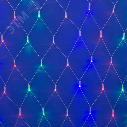 Сетка светодиодная с контроллером 240 светодиодов 2.5х2 м разноцветная IP20 прозрачный провод ULD-N2520-240/DTA MULTI IP20