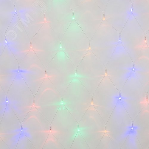 Сетка светодиодная с контроллером 240 светодиодов 2.5х2 м разноцветная IP20 прозрачный провод ULD-N2520-240/DTA MULTI IP20