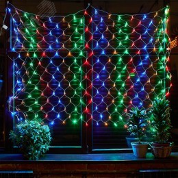 Сетка светодиодная с контроллером 240 светодиодов 2.5х2 м разноцветная IP20 прозрачный провод ULD-N2520-240/DTA MULTI IP20