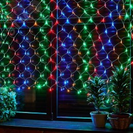 Сетка светодиодная с контроллером 240 светодиодов 2.5х2 м разноцветная IP20 прозрачный провод ULD-N2520-240/DTA MULTI IP20