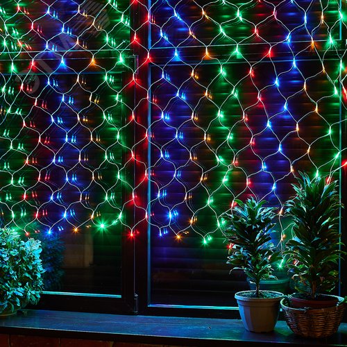 Сетка светодиодная с контроллером 240 светодиодов 2.5х2 м разноцветная IP20 прозрачный провод ULD-N2520-240/DTA MULTI IP20