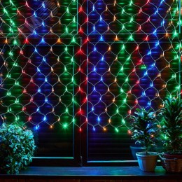 Сетка светодиодная с контроллером 240 светодиодов 2.5х2 м разноцветная IP20 прозрачный провод ULD-N2520-240/DTA MULTI IP20