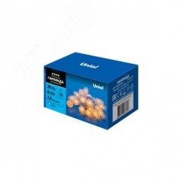 Гирлянда светодиодная Шишки 20 светодиодов 2,8 м теплый белый IP20 прозрачный провод ULD-S0280-020/DTA WARM WHITE IP20 PINE CONES