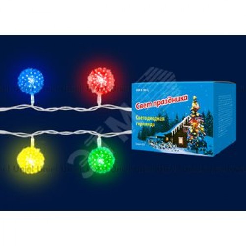 Гирлянда светодиодная Шарики с контроллером 20 светодиодов 2,8 м RGB IP20 провод прозрачный ULD-S0280-020/DTA RGB IP20 BALLS