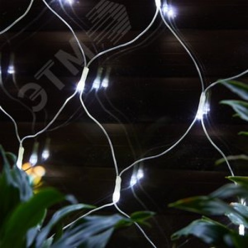 Сетка светодиодная с контроллером 240 светодиодов 2.5х2 м белая IP20 прозрачный провод ULD-N2520-240/DTA WHITE IP20