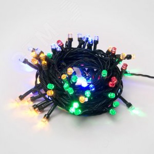 Гирлянда светодиодная с контроллером Кристал-1 8м 100 светодиодов разноцветный све, зеленый провод ULD-S0800-100/DGA MULTI IP20 CRYSTAL-1