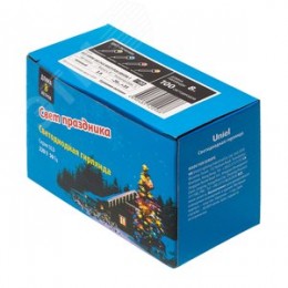 Гирлянда светодиодная с контроллером Кристал-1 8м 100 светодиодов разноцветный све, зеленый провод ULD-S0800-100/DGA MULTI IP20 CRYSTAL-1