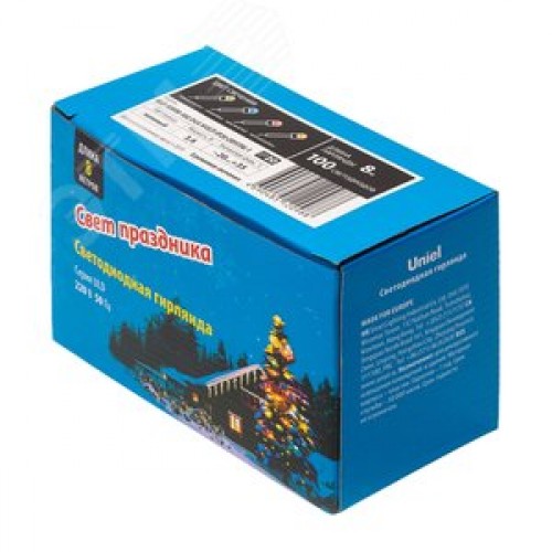 Гирлянда светодиодная с контроллером Кристал-1 8м 100 светодиодов разноцветный све, зеленый провод ULD-S0800-100/DGA MULTI IP20 CRYSTAL-1