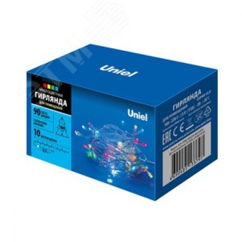 Гирлянда светодиодная 10м 90 светодиодов Разноцветный свет Провод прозрачный ULD-S1000-090/STA MULTI IP20