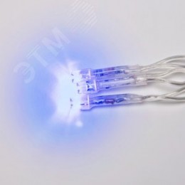 Бахрома светодиодная 1,8м 48 светодиодов Синий свет Провод прозрачный ULD-B1805-048/DTA BLUE IP20