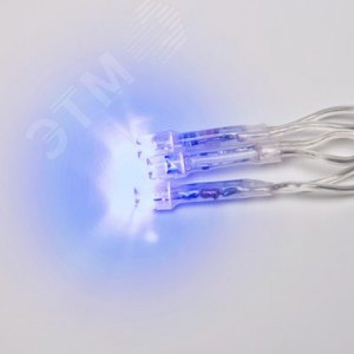 Бахрома светодиодная 1,8м 48 светодиодов Синий свет Провод прозрачный ULD-B1805-048/DTA BLUE IP20