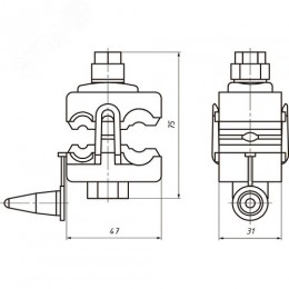 Зажим ответвительный CTN 70 P 16-150/4-35